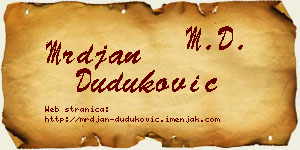 Mrđan Duduković vizit kartica